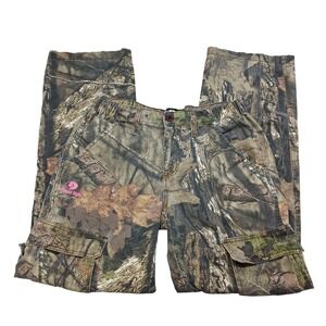 Mossy Oak Break-Up Country Camo Cargo Pants Womens Small Pink Logo 4622-5-C1